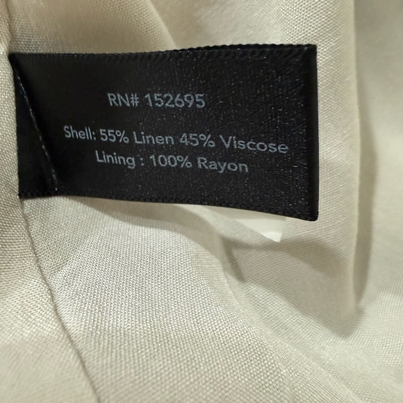 Boston Proper Flax/Oatmeal Linen Off-Shoulder Embroidered Dress - Large - Picture 7 of 10